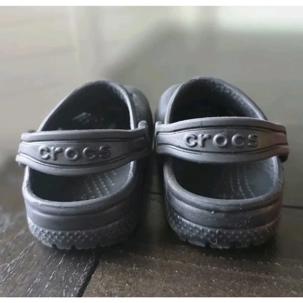 CROCS Toddlers Classic Clogs Black C6 Beach Unisex Swim Shoes Cleaned